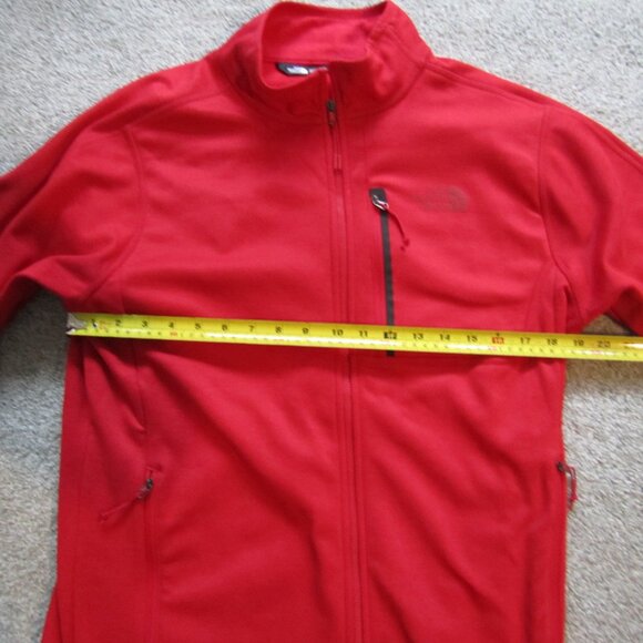 North Face Mens Size Medium Red Light Polyester Full Zip Jacket - Picture 4 of 11
